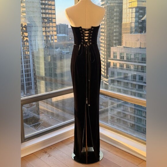 🆕 BRONX & BANCO 🧿 NWOT Florentina Corset Gown, Black Velvet, Sz XS US 2 - Picture 8 of 15
